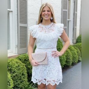 Adelyn Rae | Dresses | Adelyn Rae Sachia Ruffled Lace Dress In White |  Poshmark